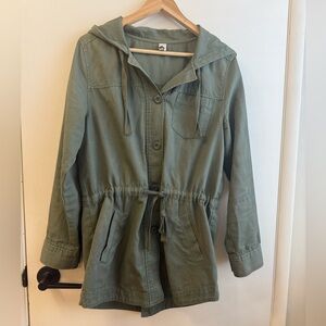 Nordstrom BP Olive Green Utility Jacket with Hood - Medium